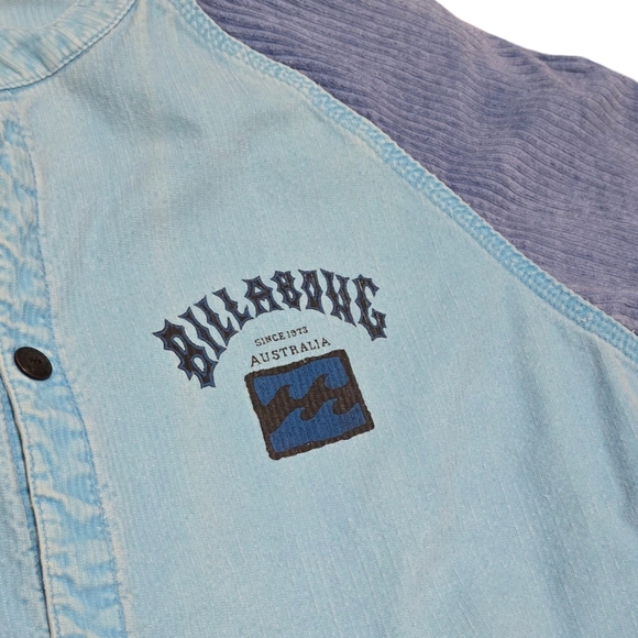 VINTAGE Billabong Jacket Mens Large Two Tone Blue Surf Skate 90s Corduroy - Picture 9 of 10